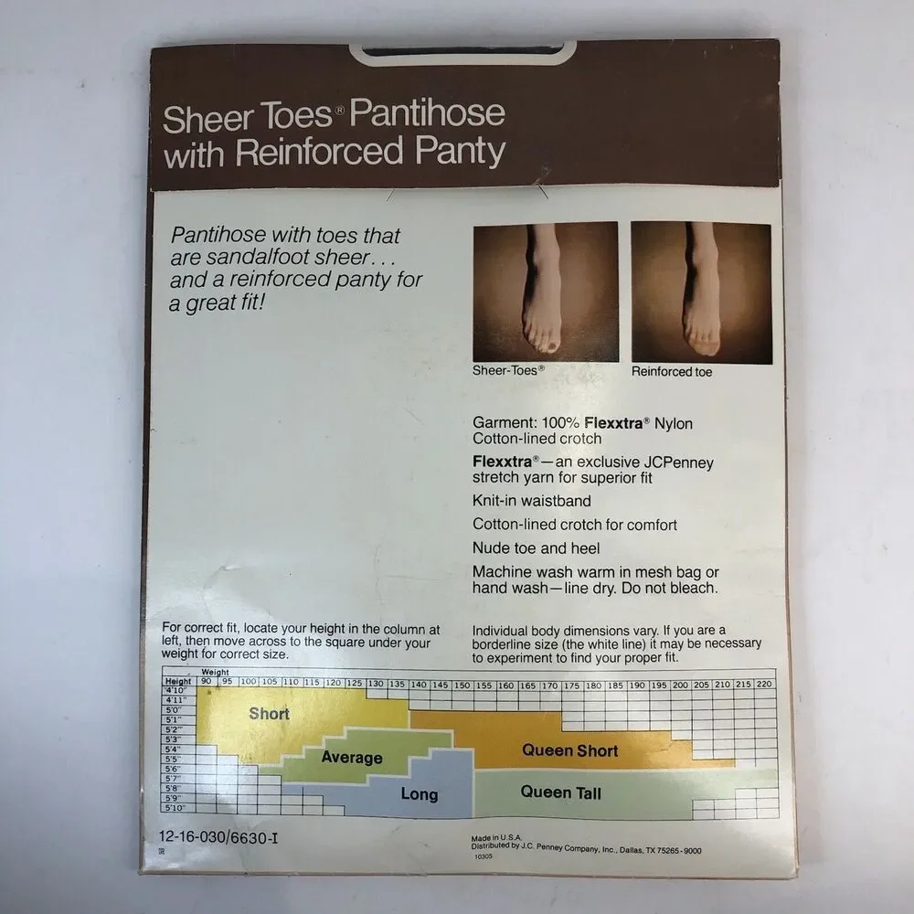 JCPenney Pantyhose Sheer Toes Reinforced‎ Panty Pantihose Average Taupe 41 D3
